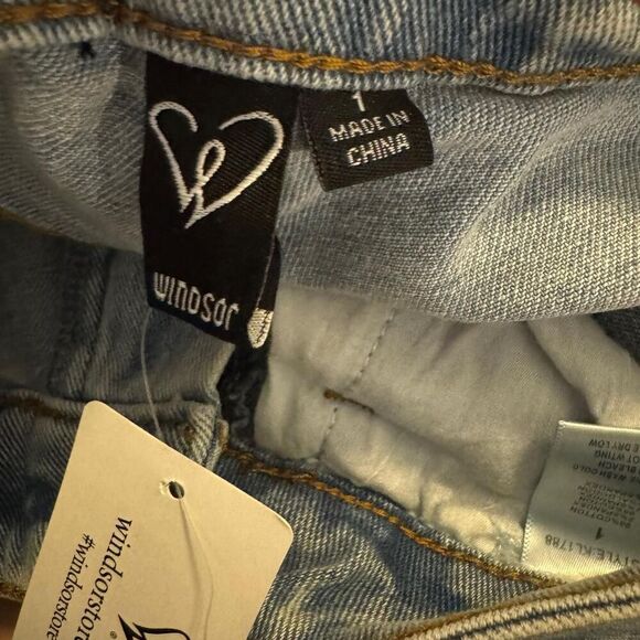 Windsor She Glistens High-Rise Rhinestone Side Fringe Denim Jeans Size 1 - Picture 6 of 7